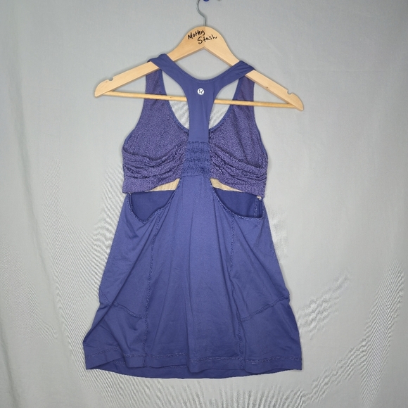 Lululemon Turbo Tank With Built In Bra Blue Size 8 - Picture 1 of 7